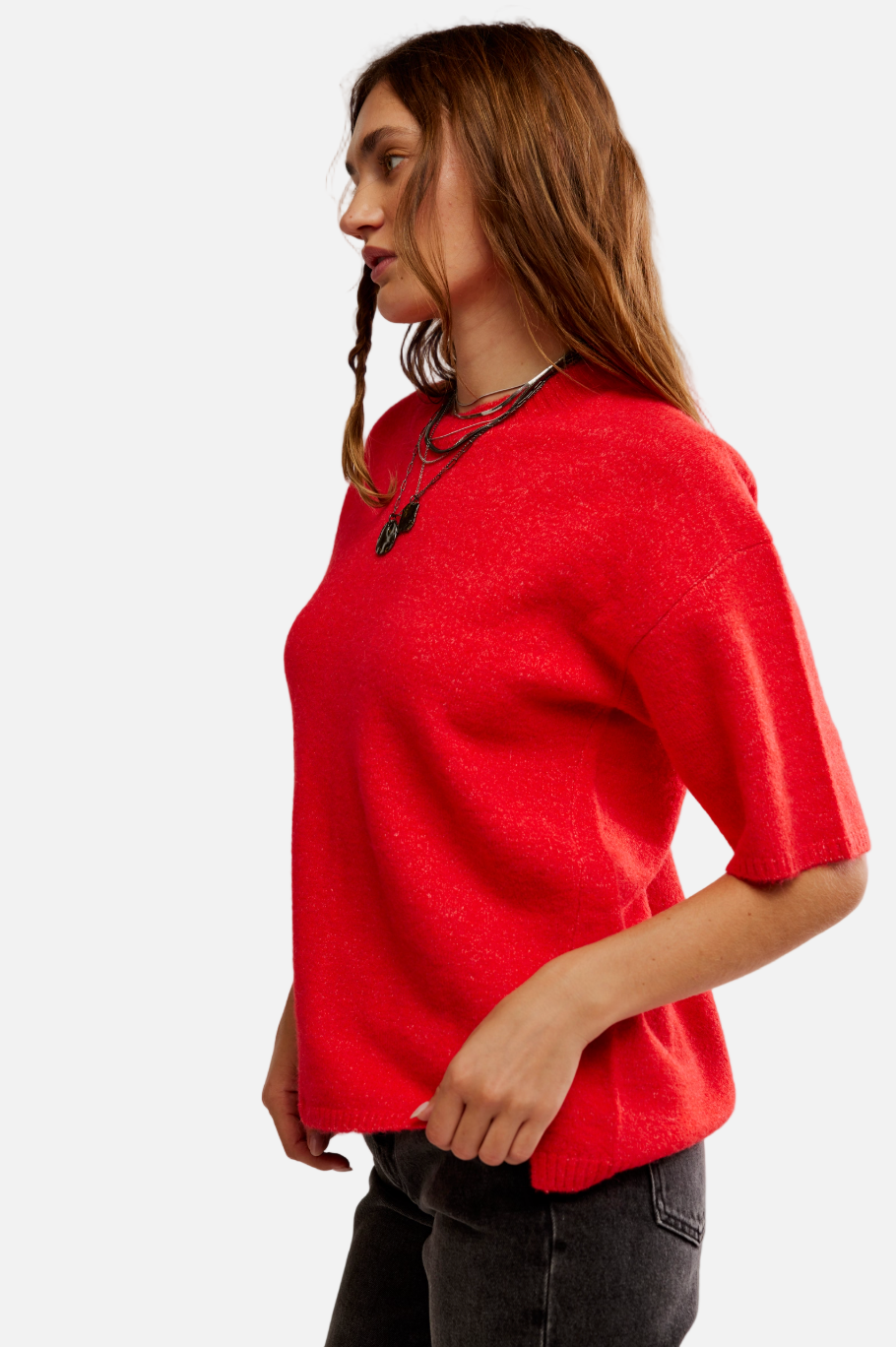 Margot Sweater Tee in Cherry Pop Melange
