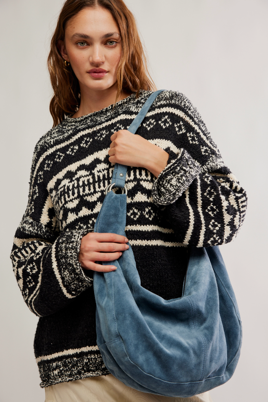 Roma Suede Tote in Slate