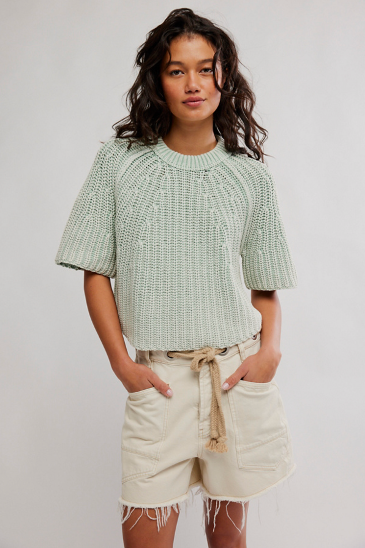 Amy Sweater Tee - Cameo Green