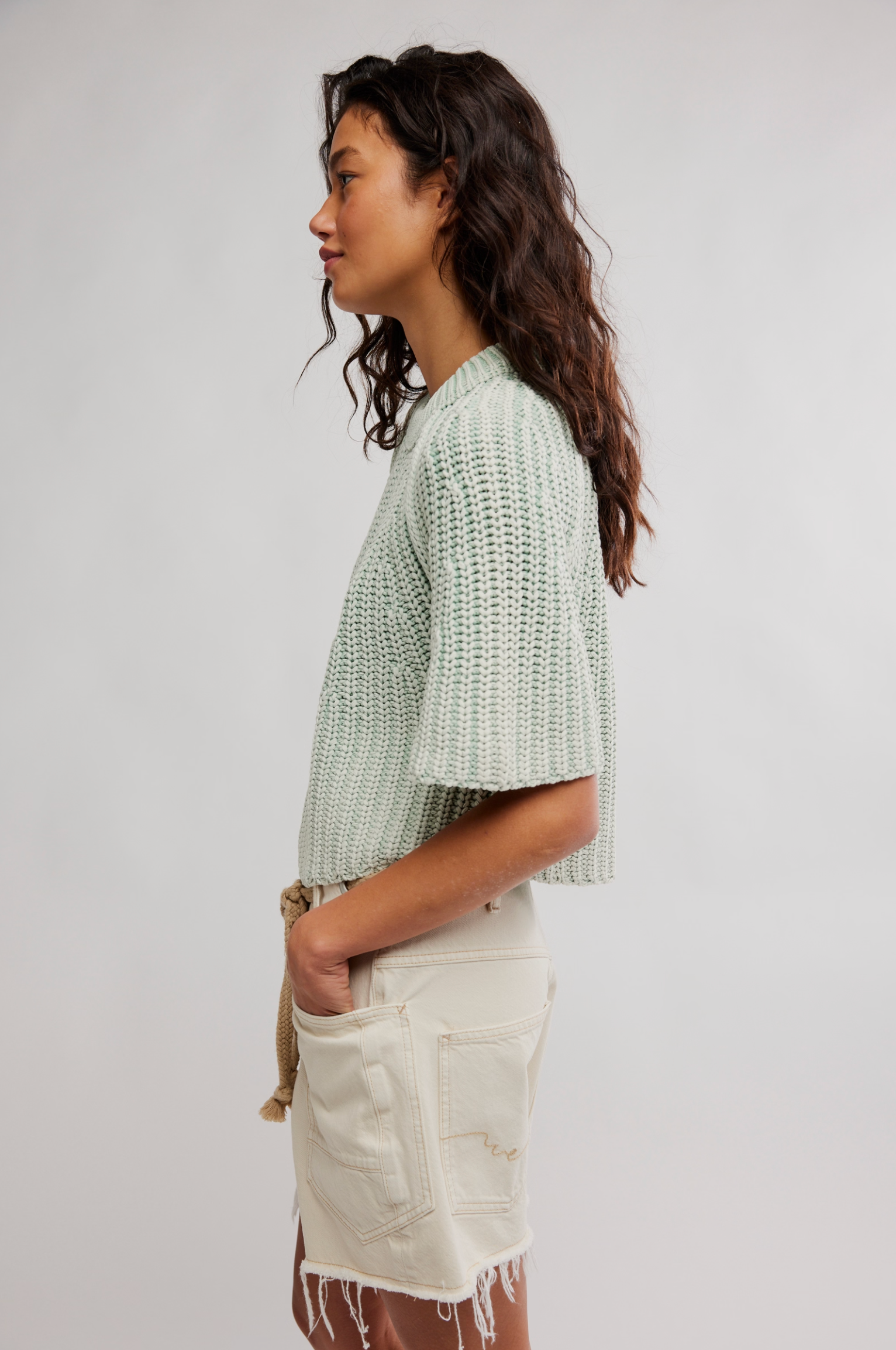 Amy Sweater Tee - Cameo Green