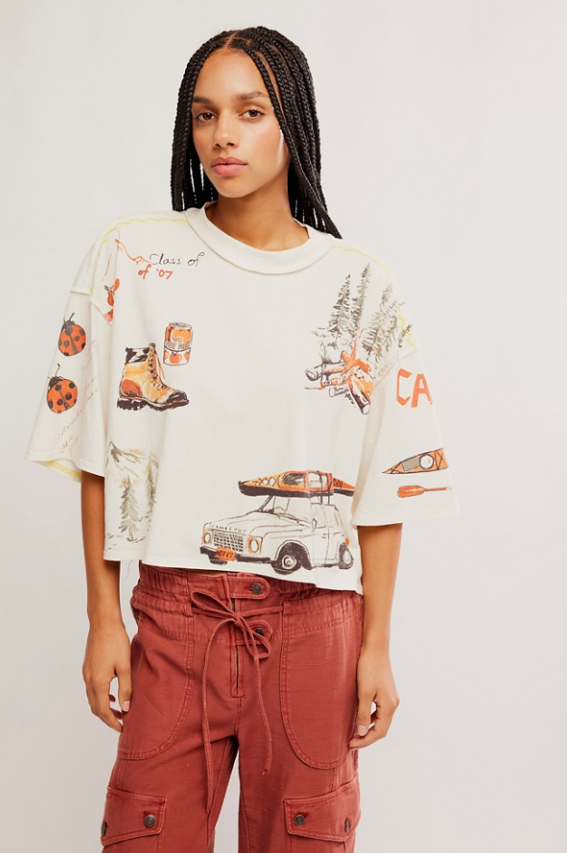 Mountain View Graphic Tee in Ivory Combo