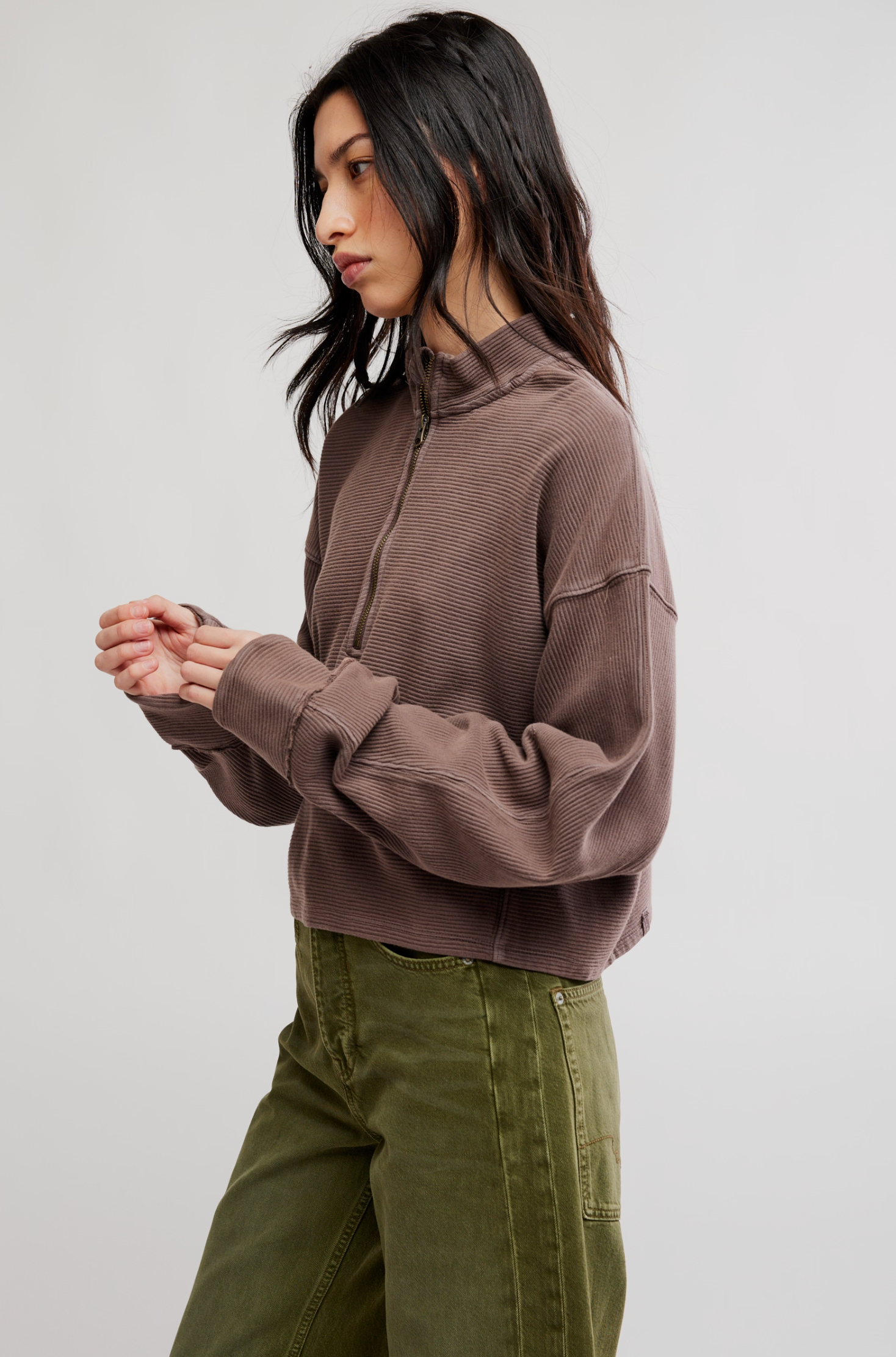 Celeste Quarter Zip in Mochachinno