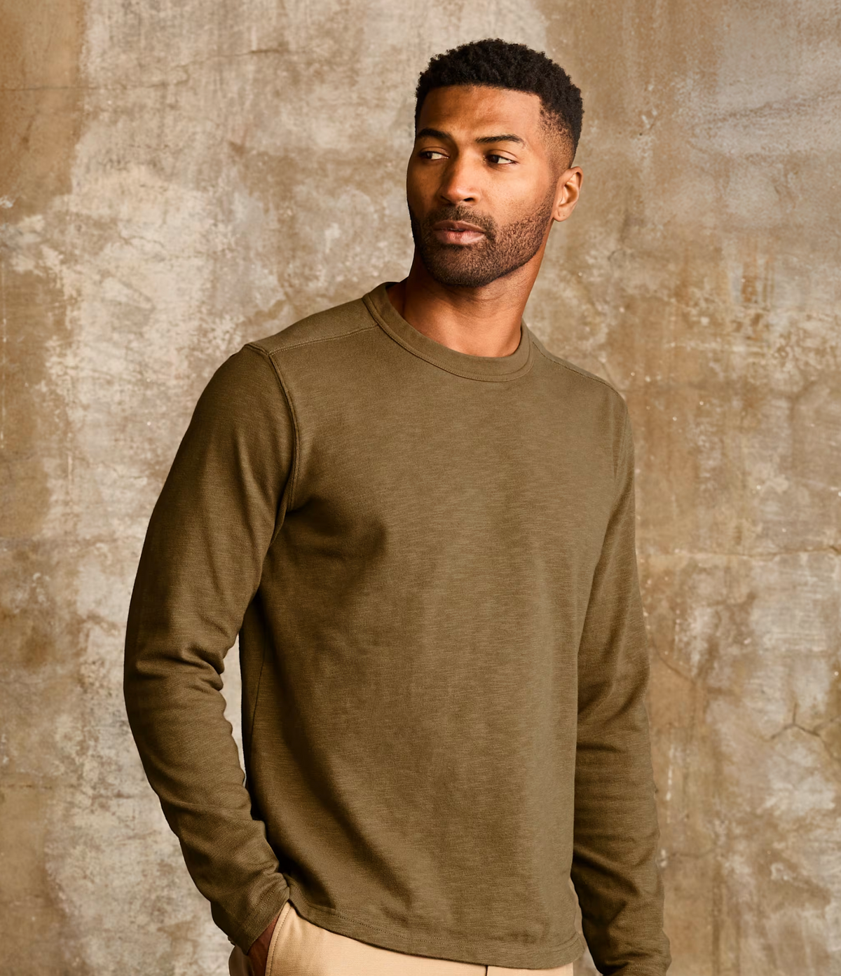 Industry Heavy Weight Long Sleeve Tee  - Vintage Olive