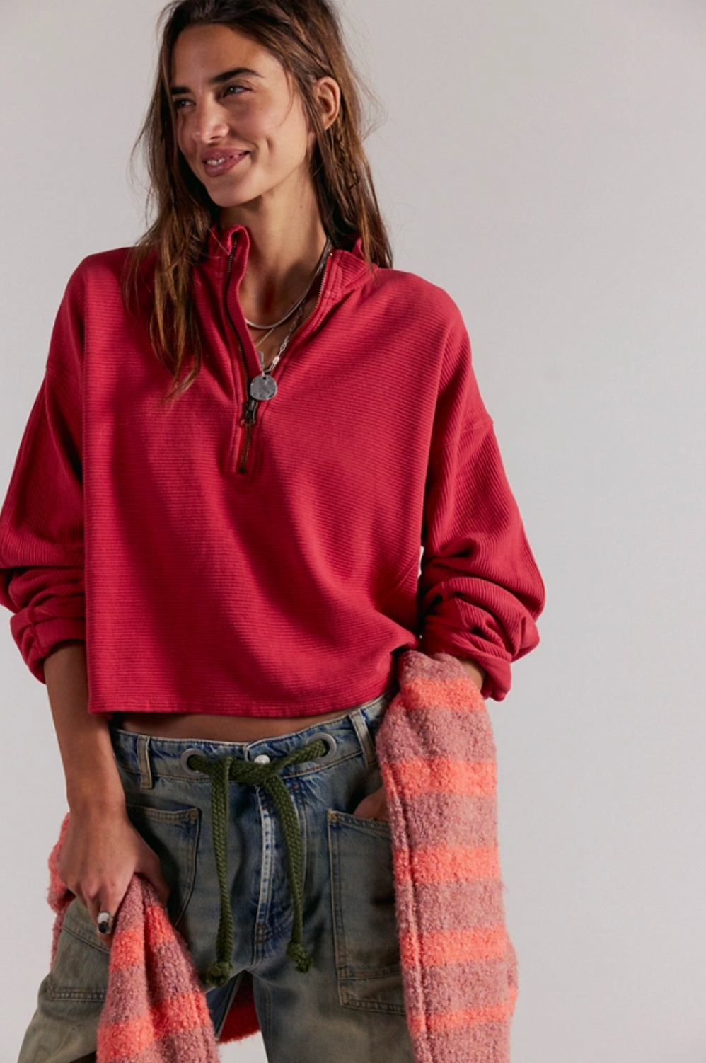 Celeste Quarterzip in Salsa
