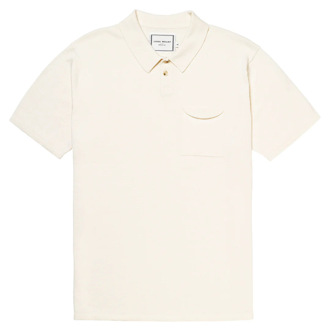 Seawell Knit Pocket Polo - Cream