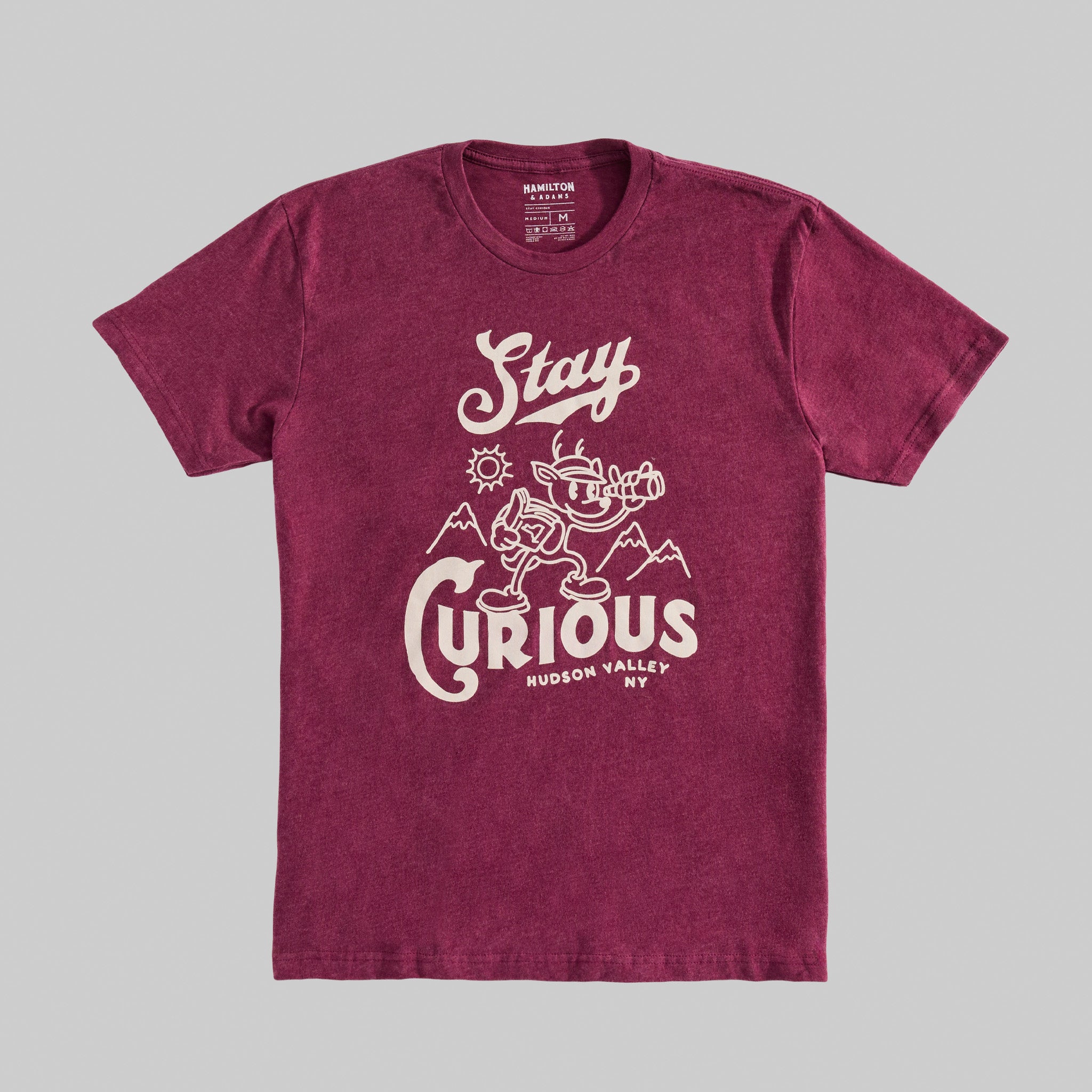 Stay Curious T: Heather Maroon