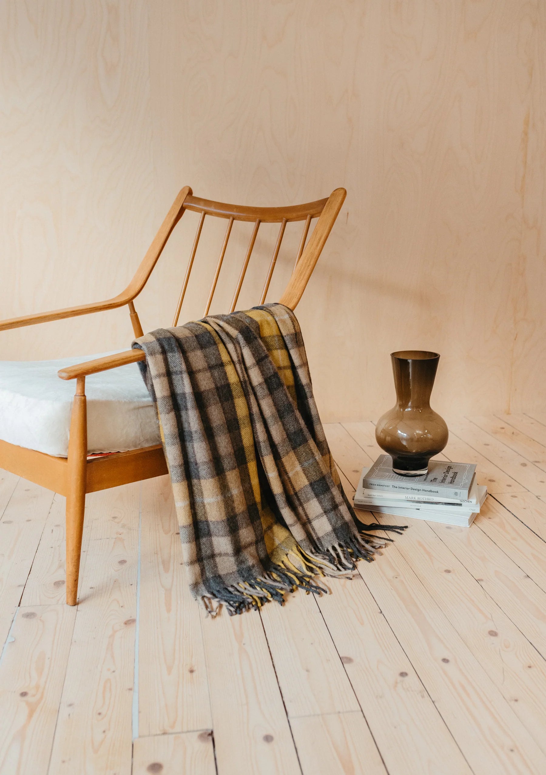 Recycled Wool Blanket in Buchanan Natural Tartan