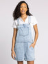 Connor Shortalls: Washed Indigo Stripe