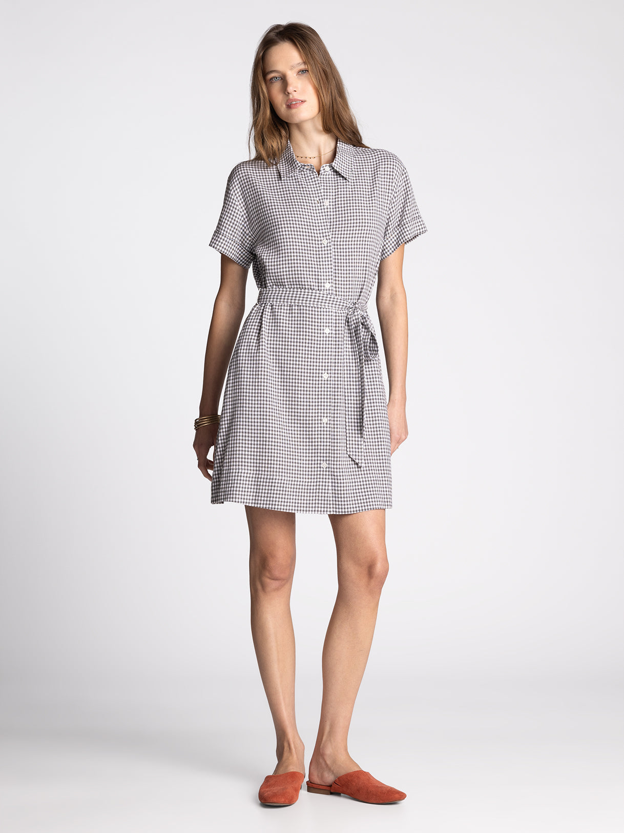 Caelis Dress - Charcoal Gingham