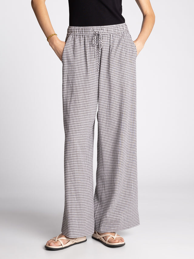 Caelis Pants - Charcoal Gingham