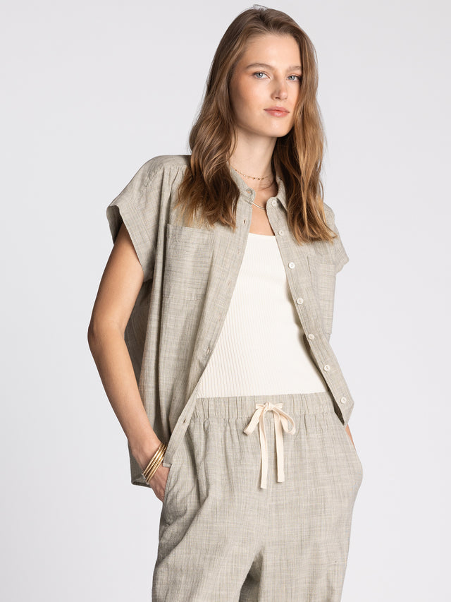 Sable Top - Ivory Forest Green