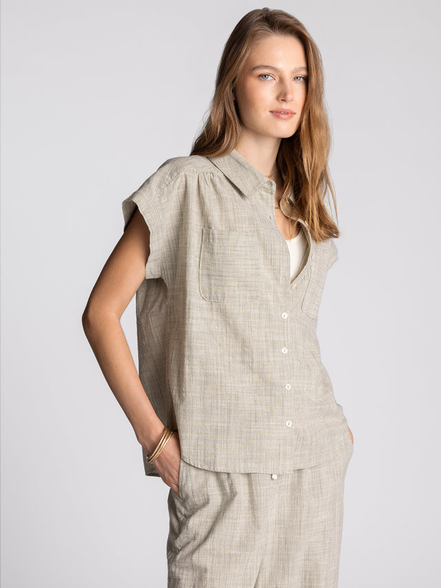 Sable Top - Ivory Forest Green