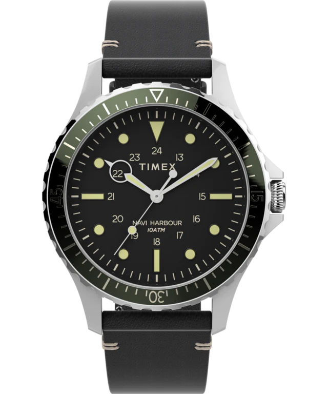 Navi XL 41mm Leather Strap Watch