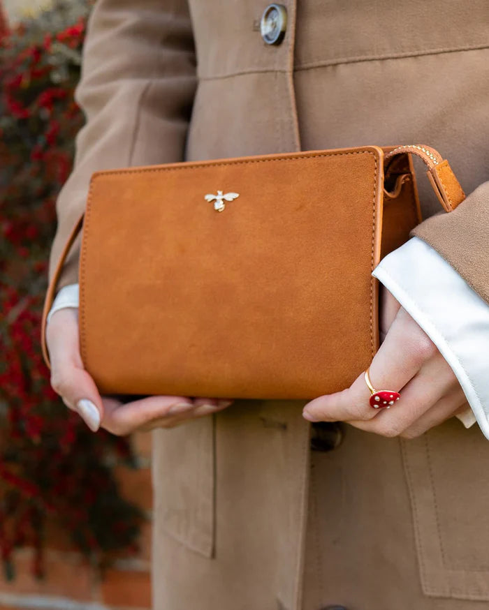 Bonnie Vegan Leather Wristlet Pouch - Tan