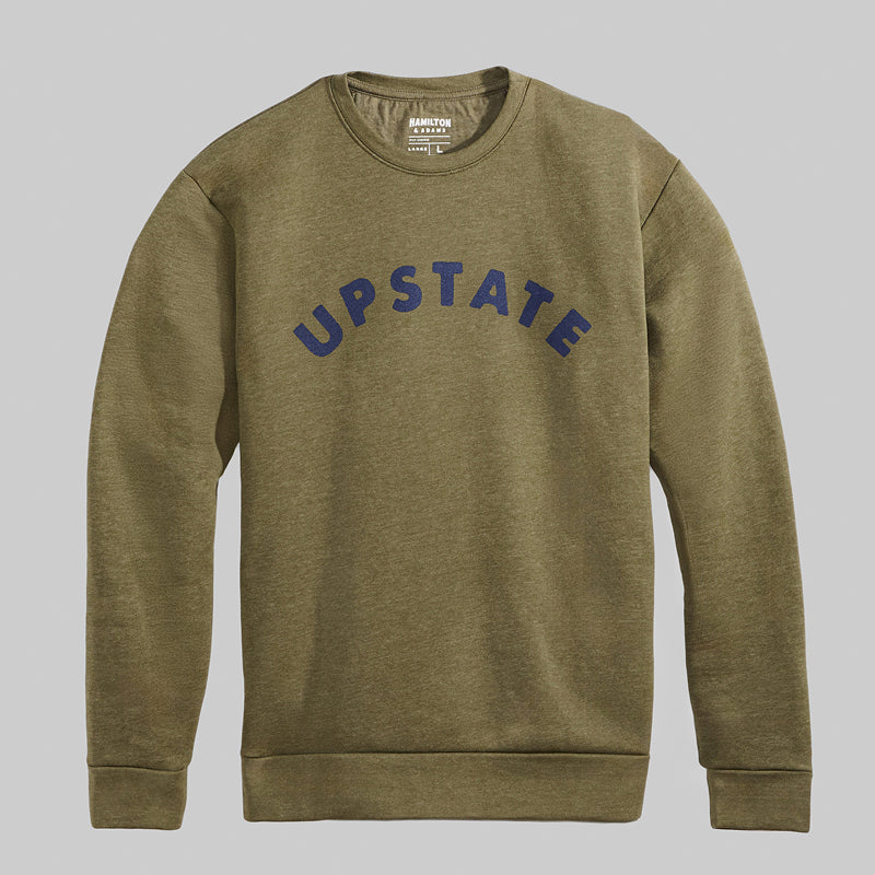Upstate Arch Crewneck - Heathered Military Green