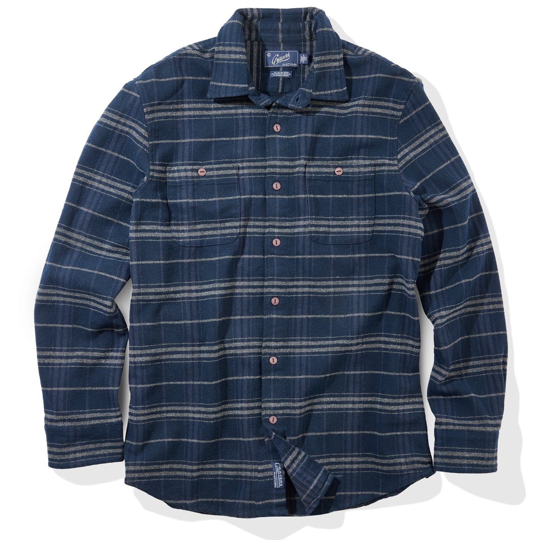 Blue plaid shirt on a white background