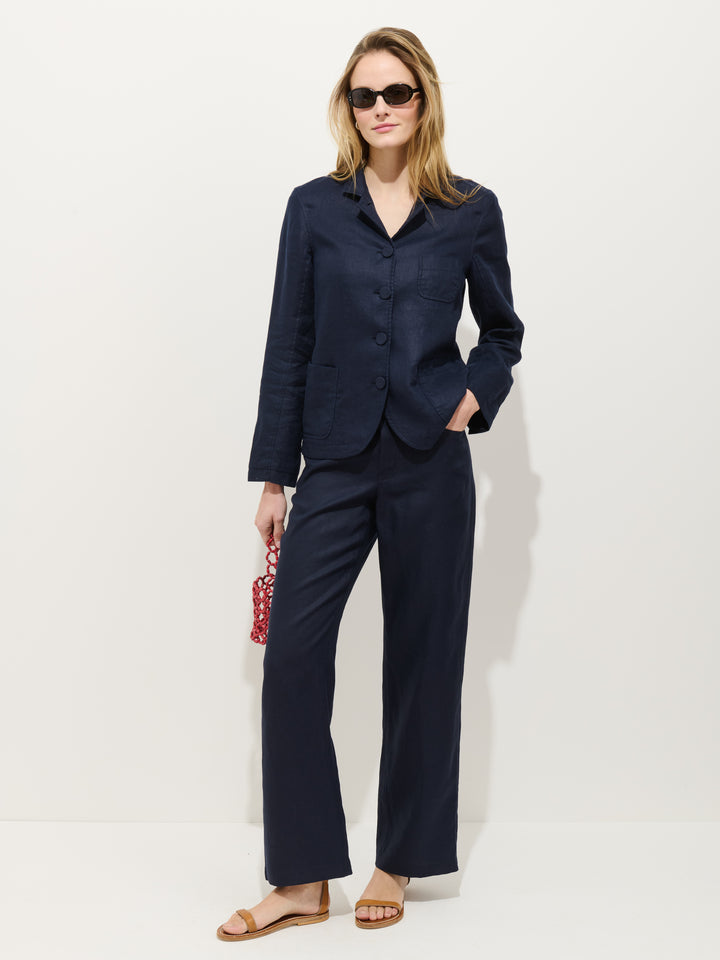 Lafayette Pant in Linen - Navy