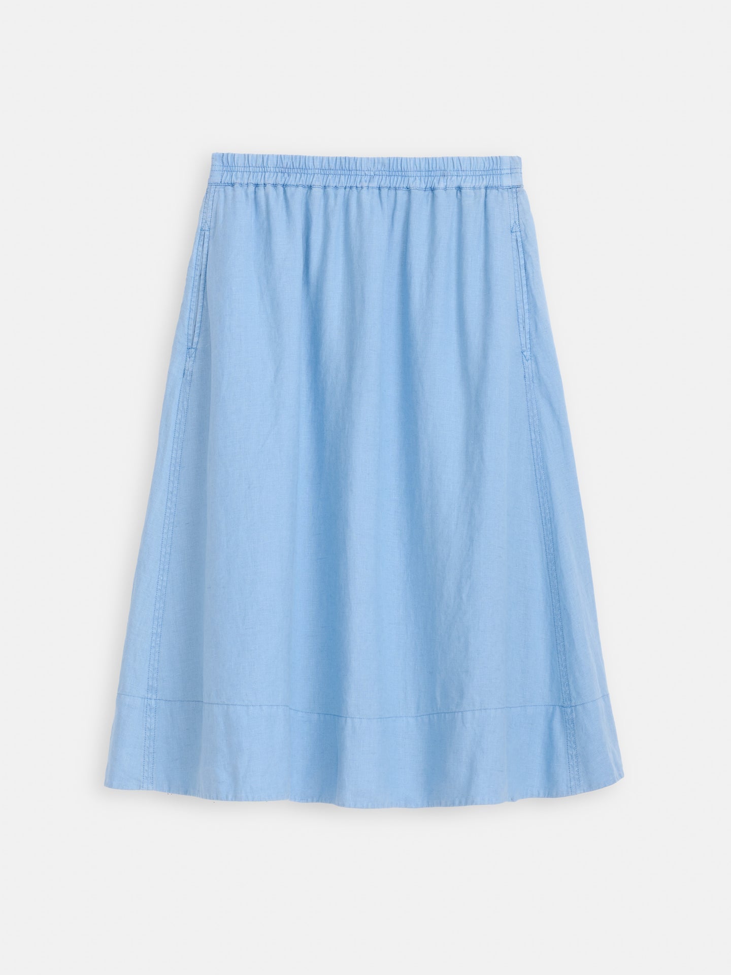 Maddie Skirt in Linen - Bel Air Blue