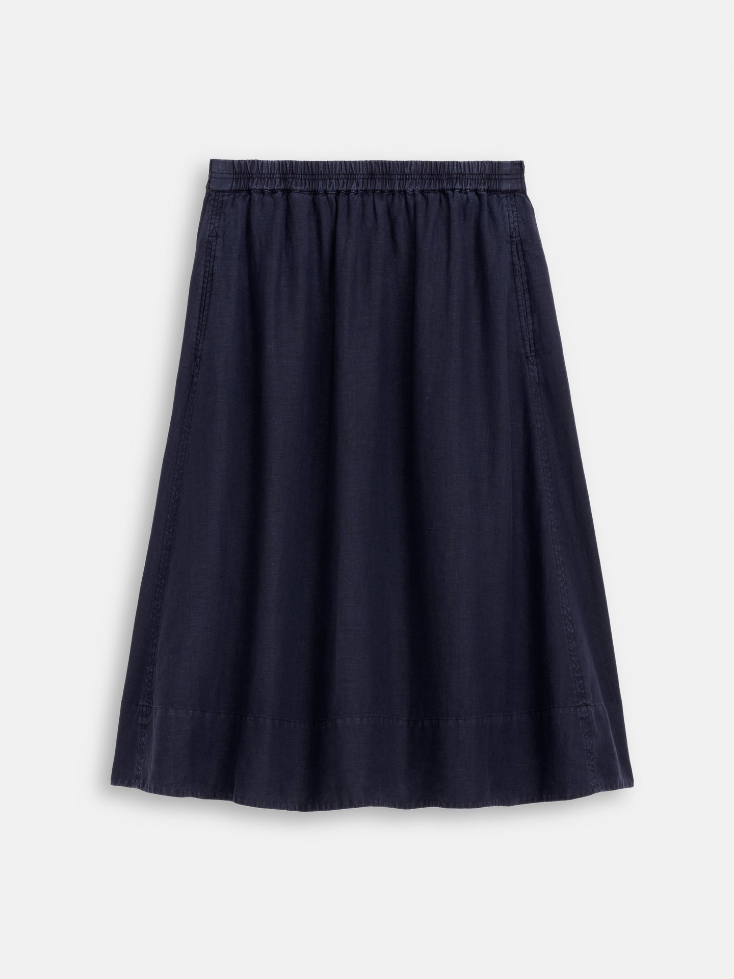 Maddie Skirt in Linen - Dark Navy
