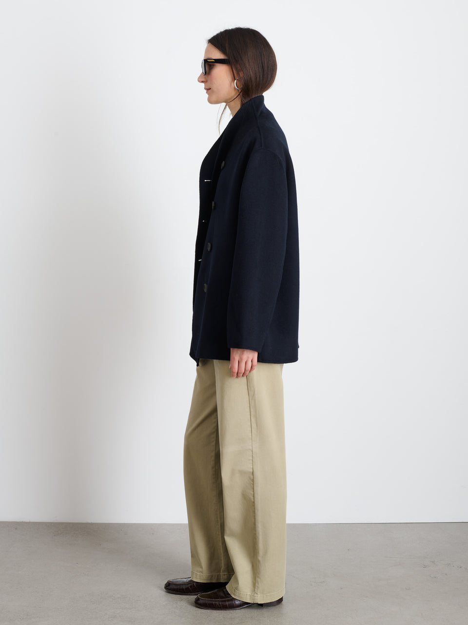 Sophia Coat in Wool - Dark Navy