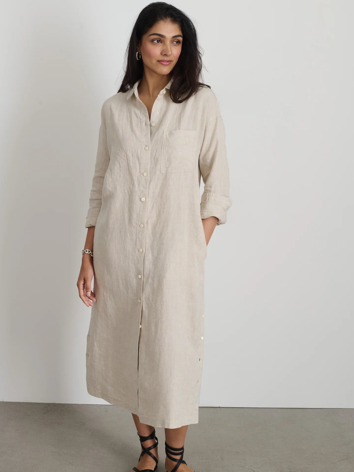 Kerry Shirtdress in Flax Linen