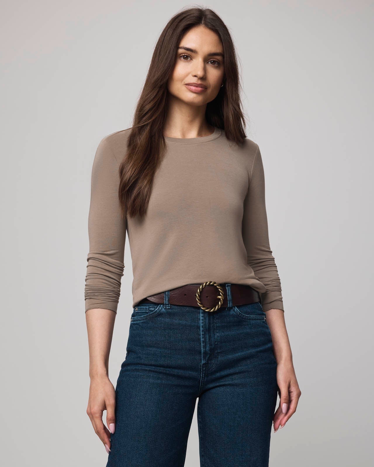 Bamboo LS Tee - Cedar Brown