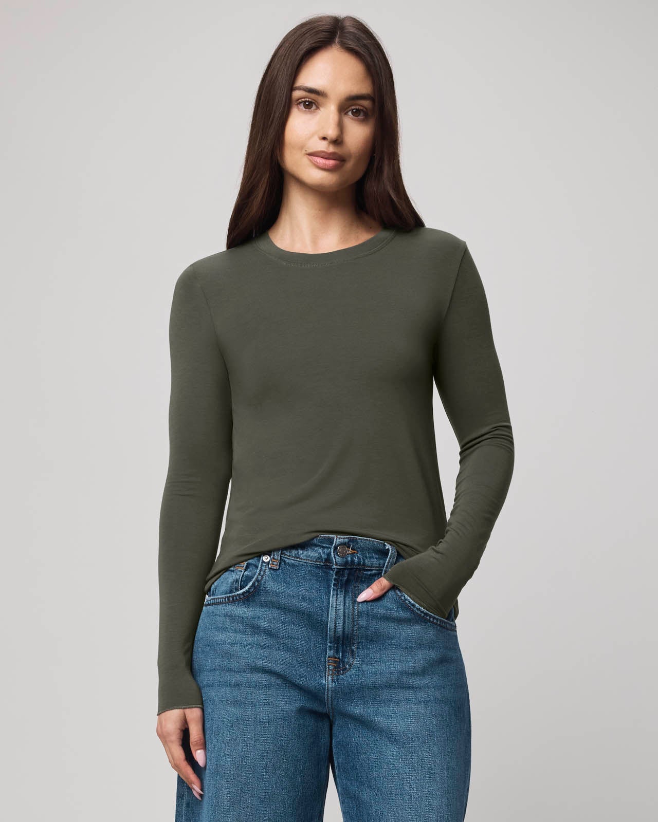 Bamboo LS Tee - Green Spruce