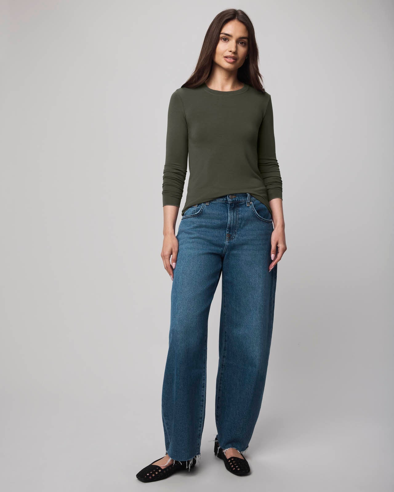 Bamboo LS Tee - Green Spruce