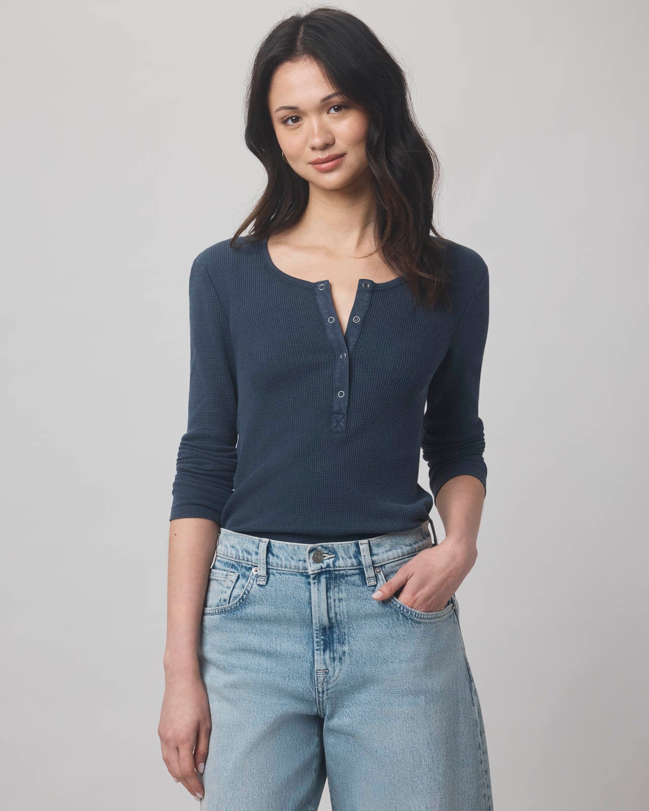 Thermal Forever Henley - Ice Navy