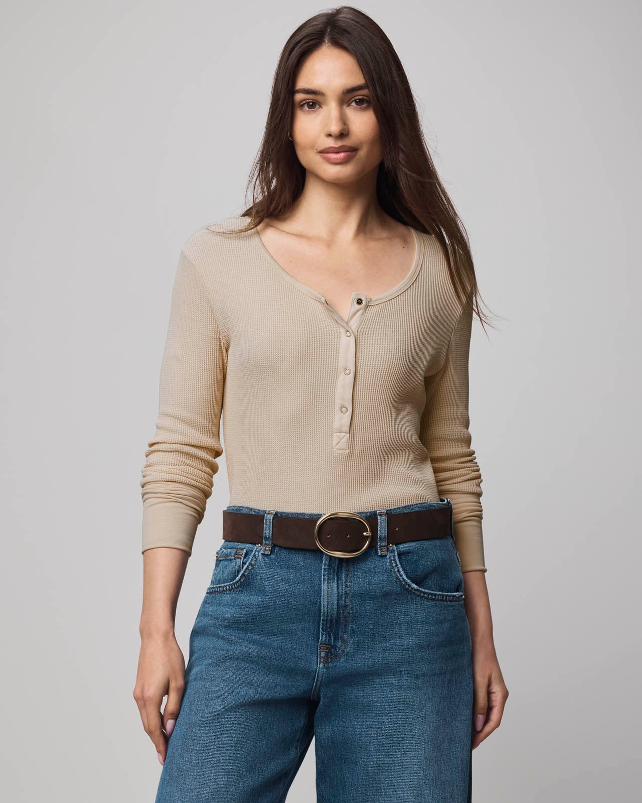 Thermal Forever Henley - Light Camel