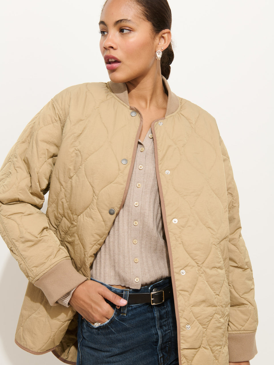 Wembley Quilted Jacket - Khaki