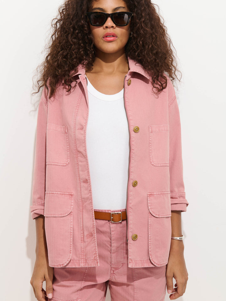Painter Jacket in Herringbone - Ash Rose