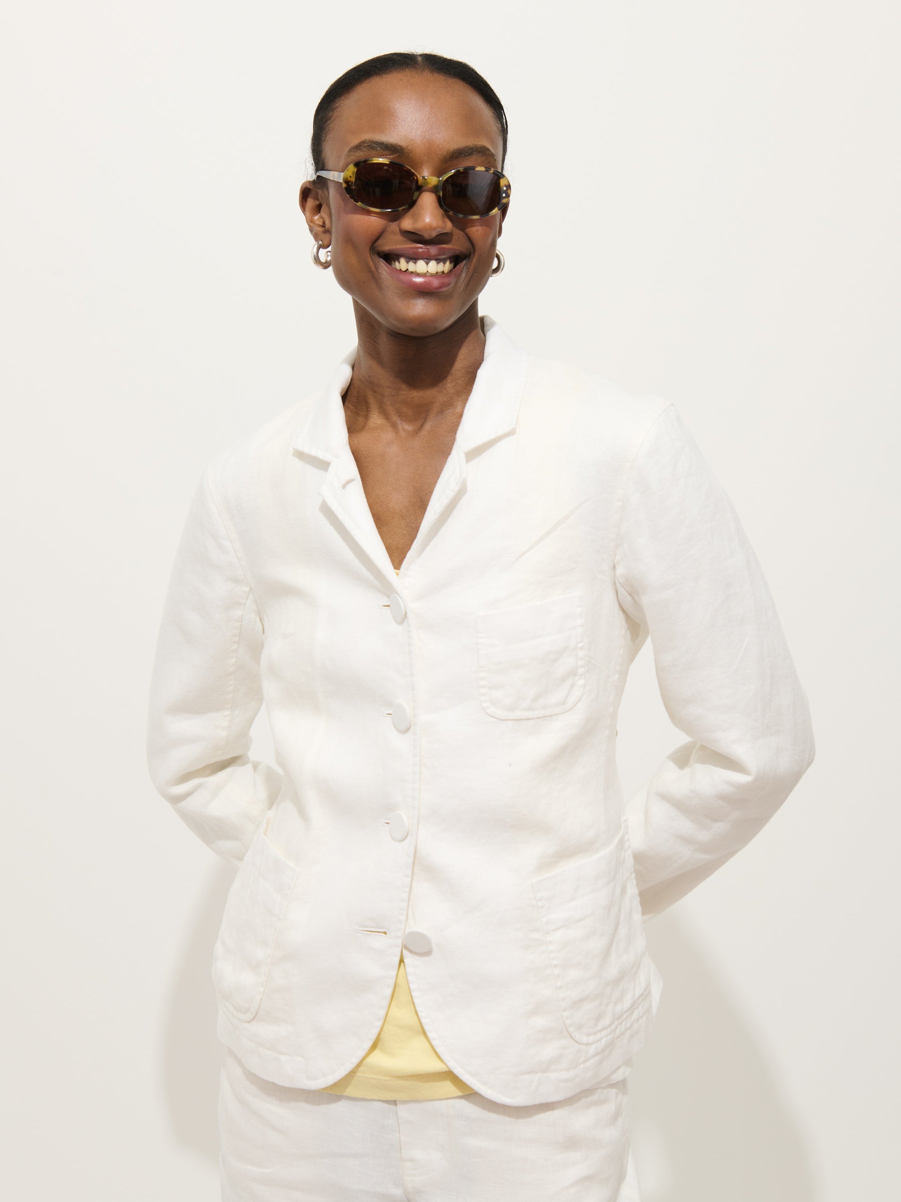 Lafayette Jacket in Linen - Off White