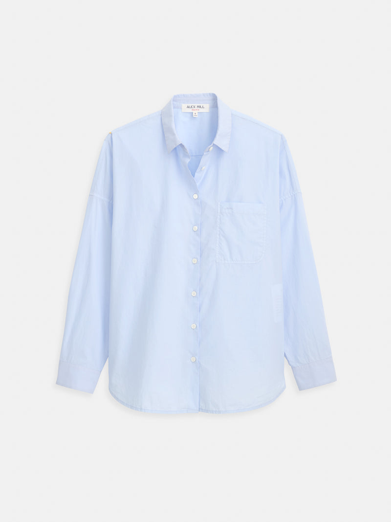Jo Shirt in Cotton Poplin - Calm Blue