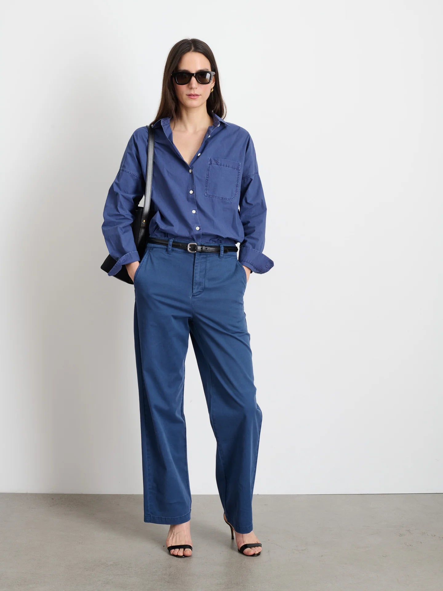 Jo Shirt in Cotton Poplin - Sea Ranch Blue