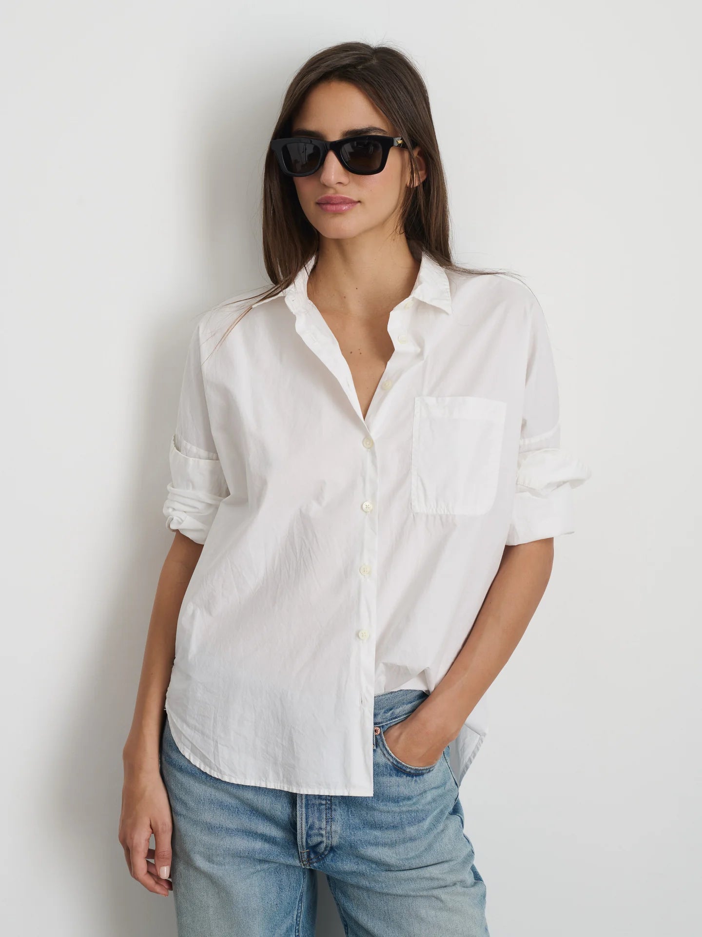 Jo Shirt in Paper Poplin - White