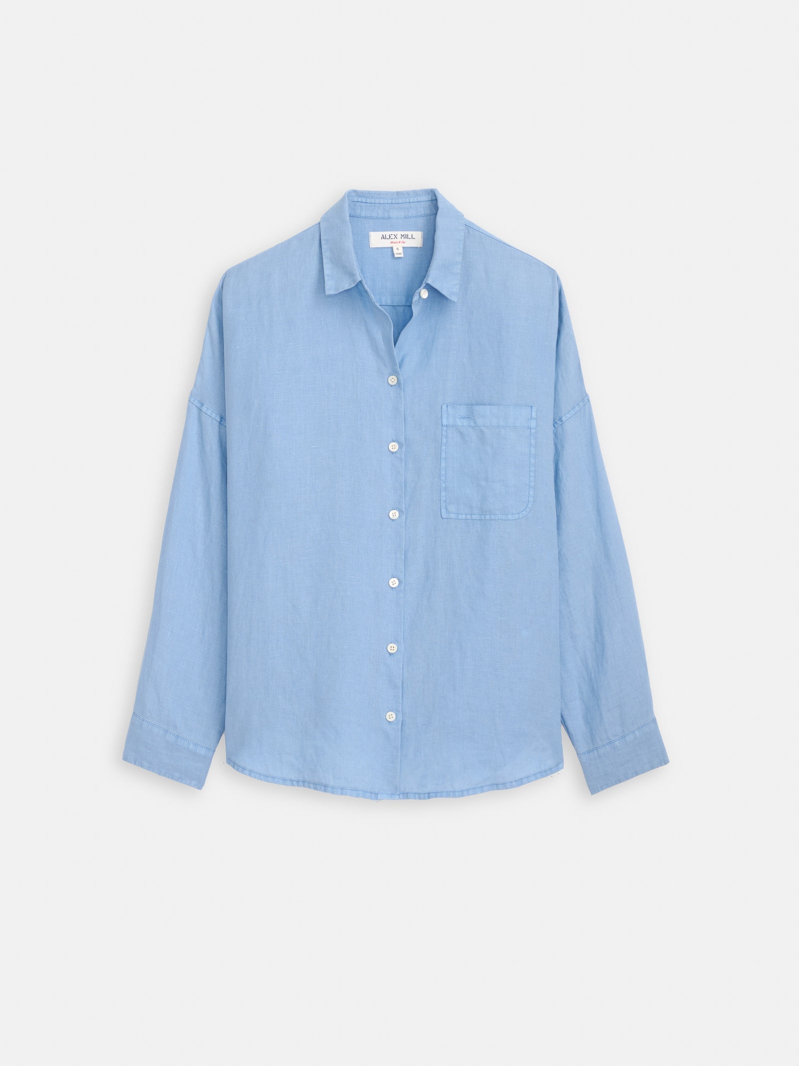 Jo Shirt in Linen - Bel Air Blue