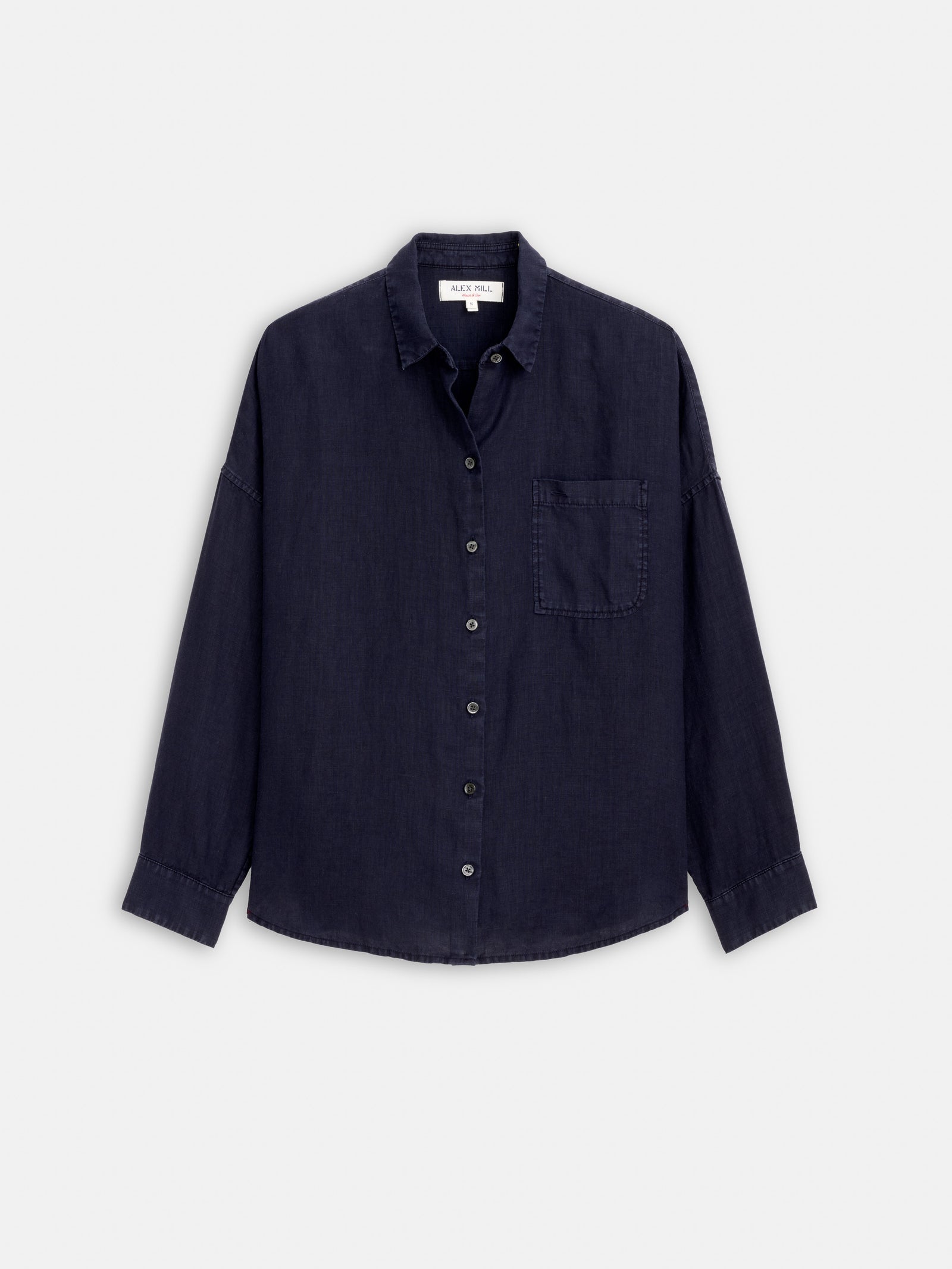 Jo Shirt in Linen - Dark Navy