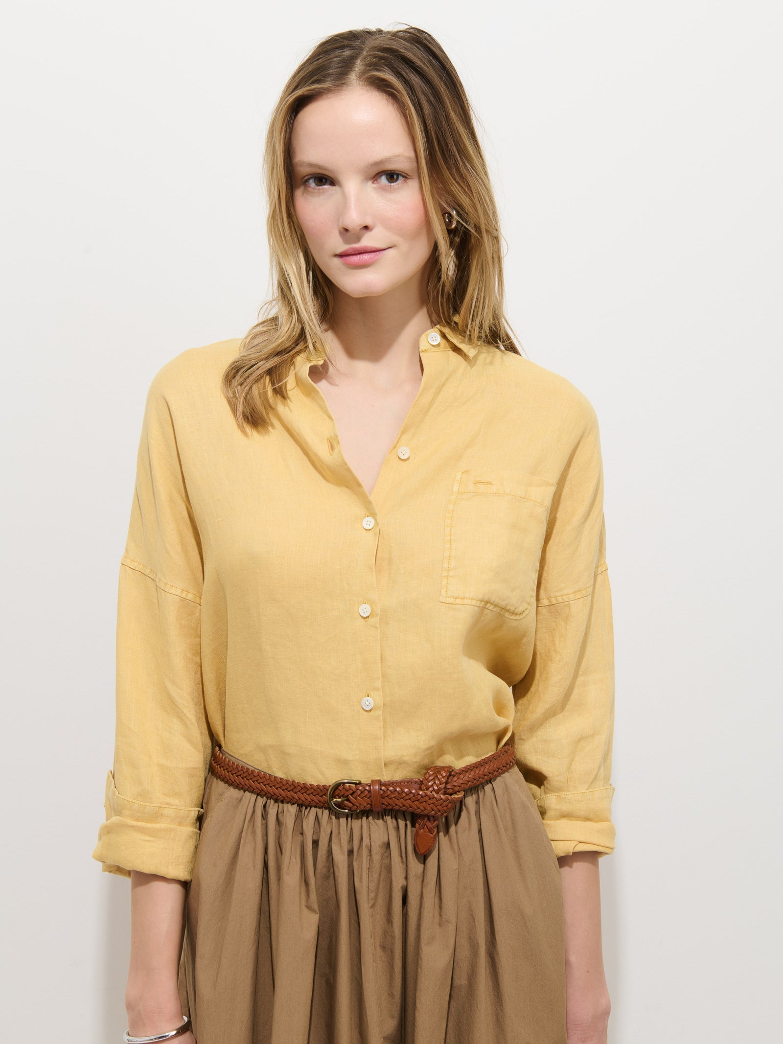 Jo Shirt in Linen - Light Sienna