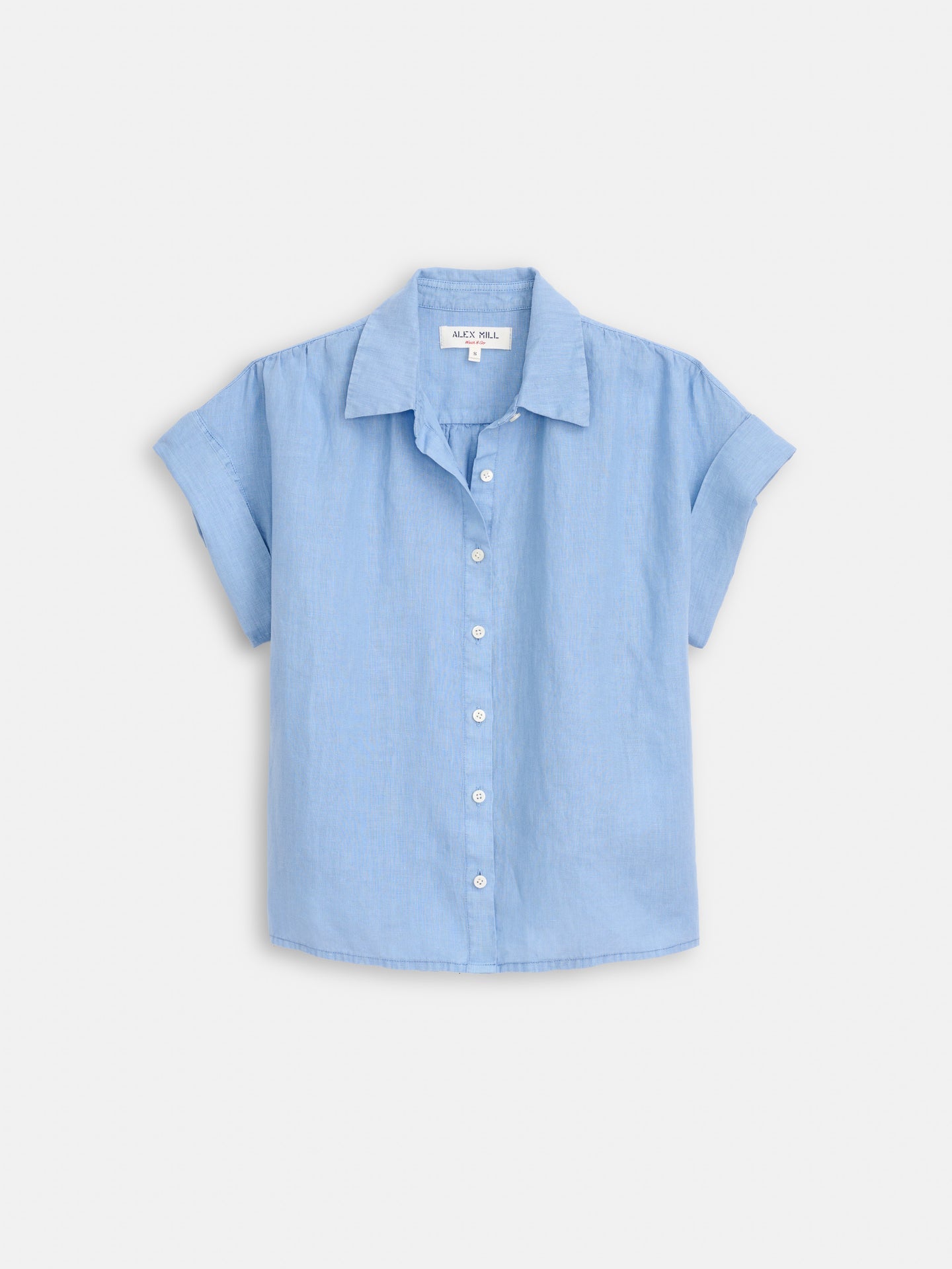 Maddie Blouse in Linen - Bel Air Blue