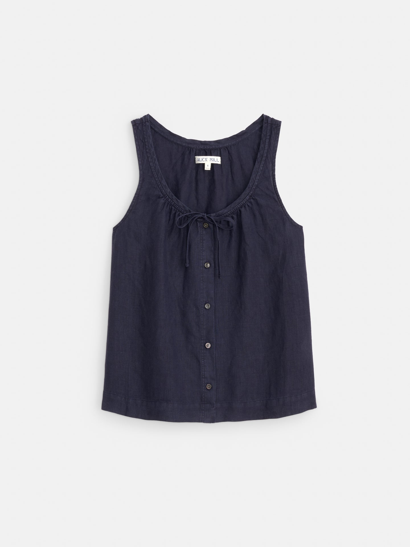 Sidney Tank in Linen - Dark Navy