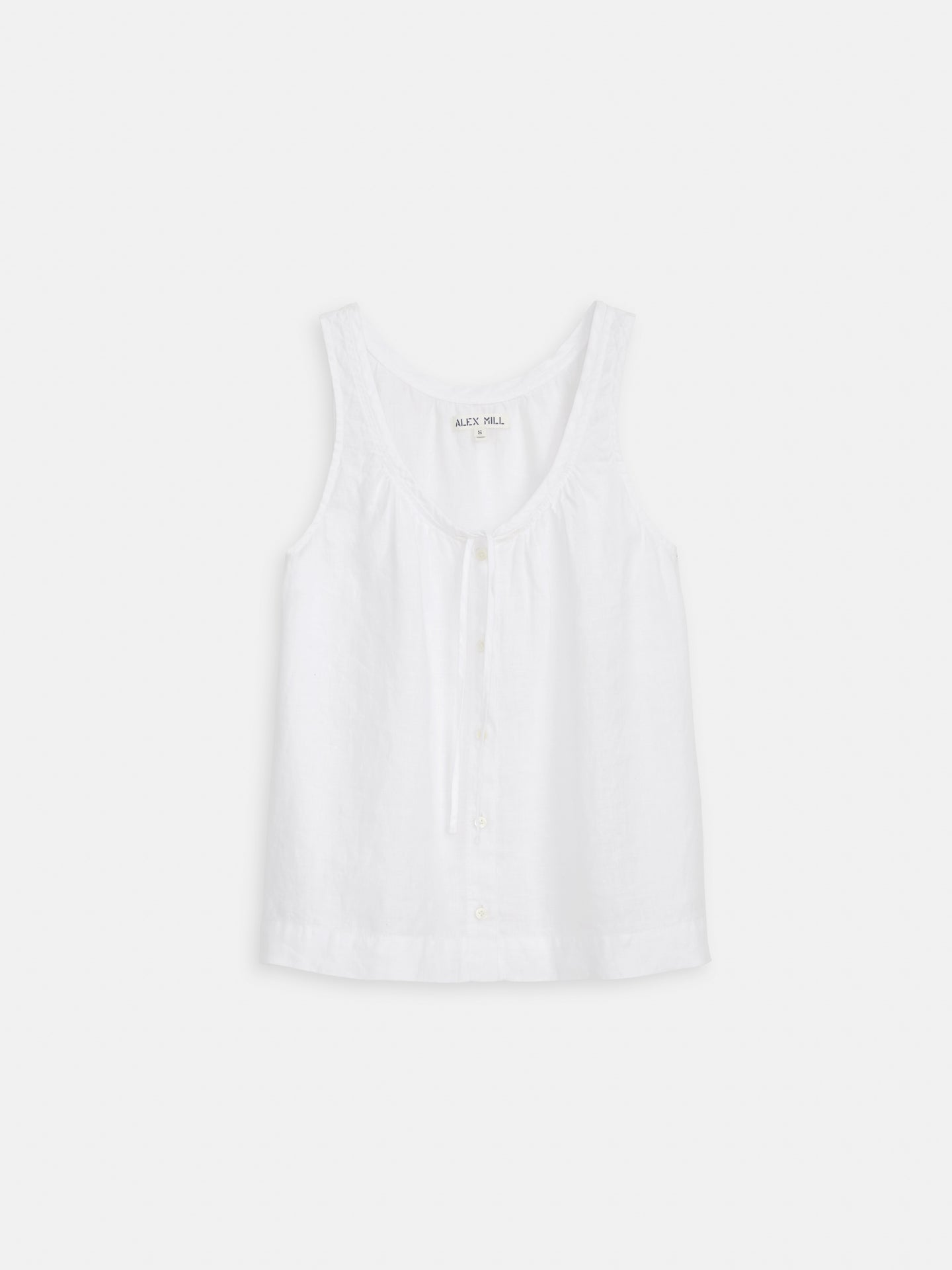 Sidney Tank in Linen - White