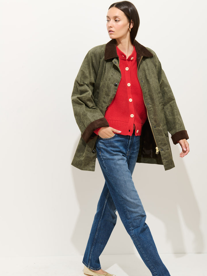 Chiltern Street Jacket in Waxed Cotton - Olive