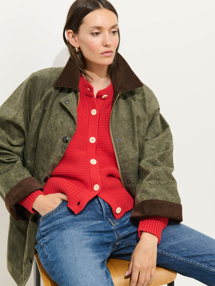 Chiltern Street Jacket in Waxed Cotton - Olive