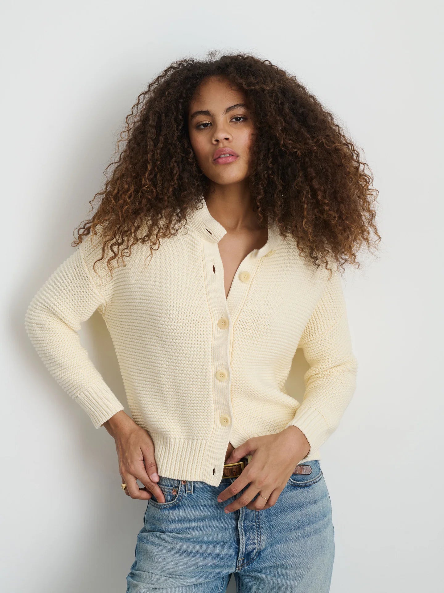 Nico Cardigan in Cotton - Ivory