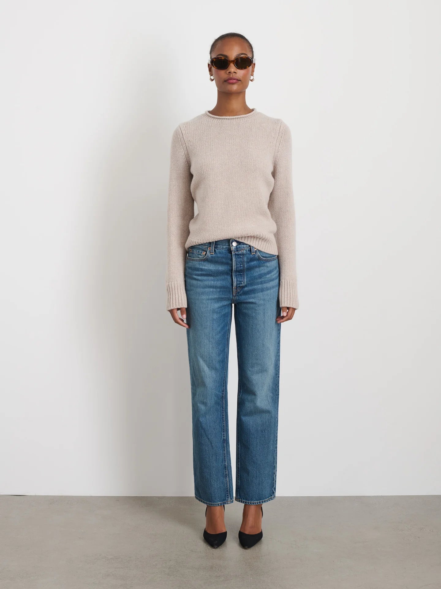 Jaime Sweater in Merino Wool - Camellia