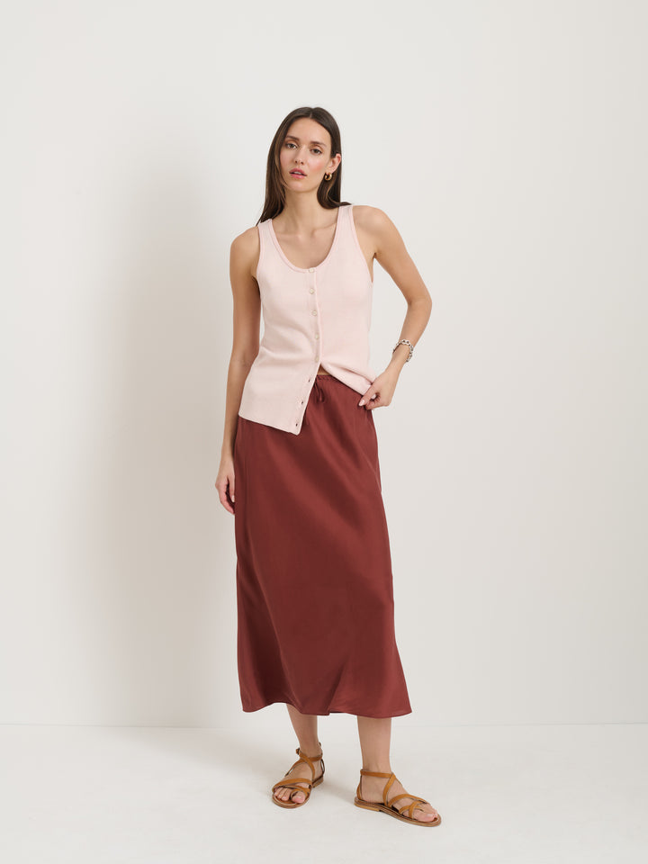 Louisa Vest in Cotton Cashmere: Whisper Pink
