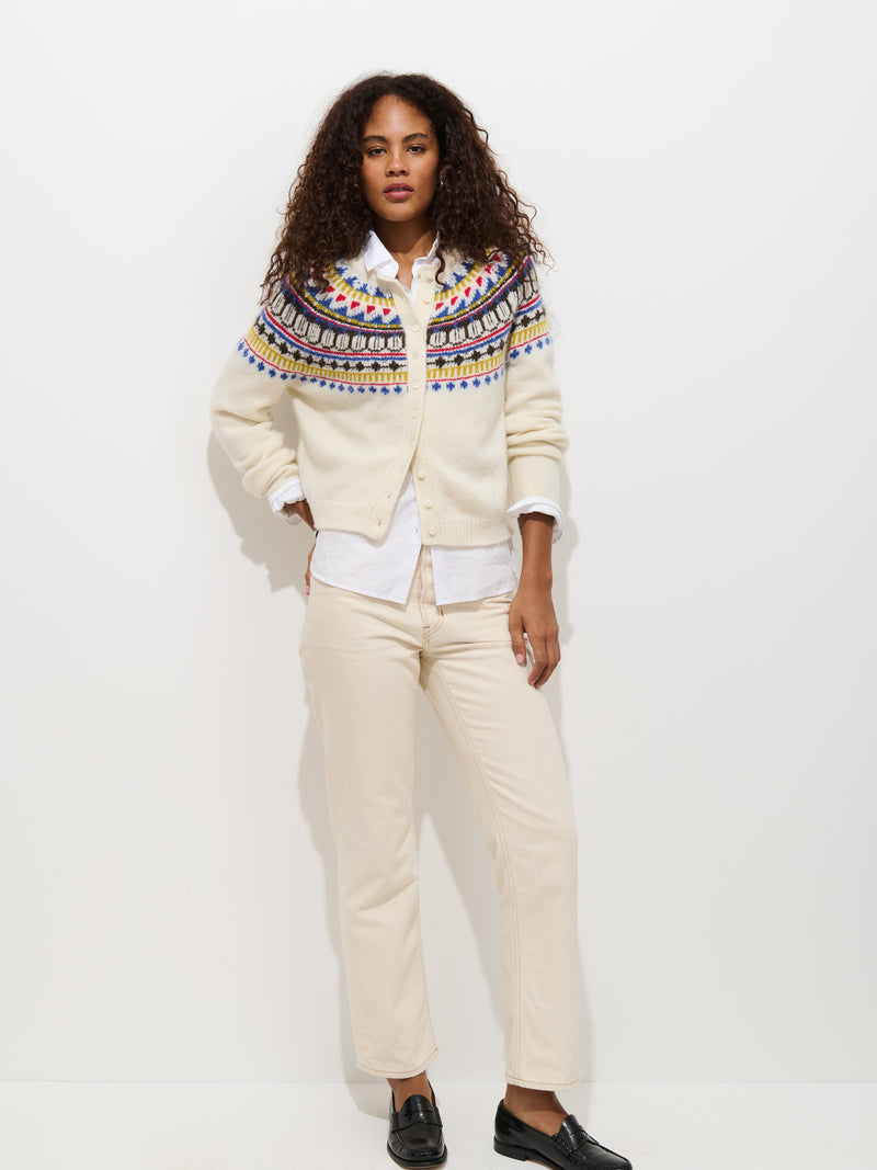 Greene St. Fairisle Sweater In Wool - White