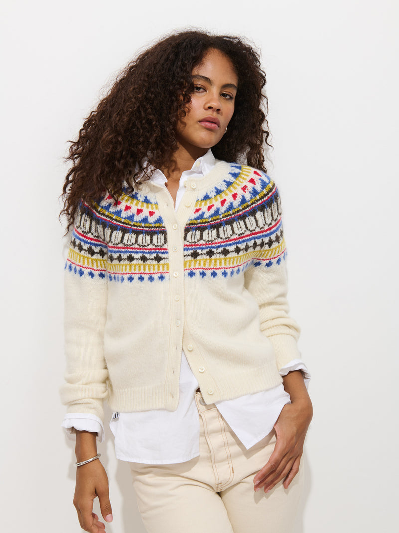 Greene St. Fairisle Sweater In Wool - White