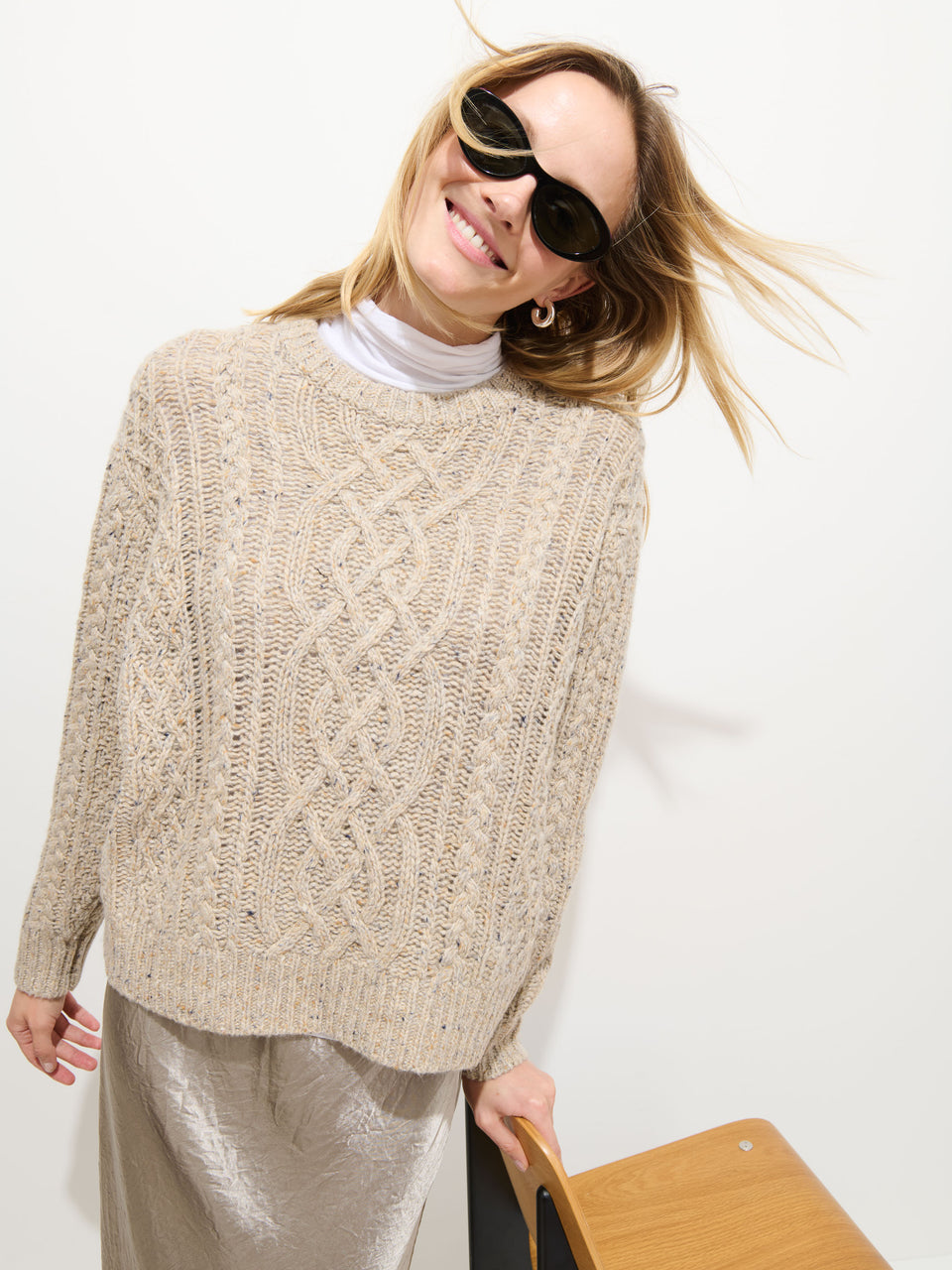 Madelyn Sweater In Donegal - Oatmeal